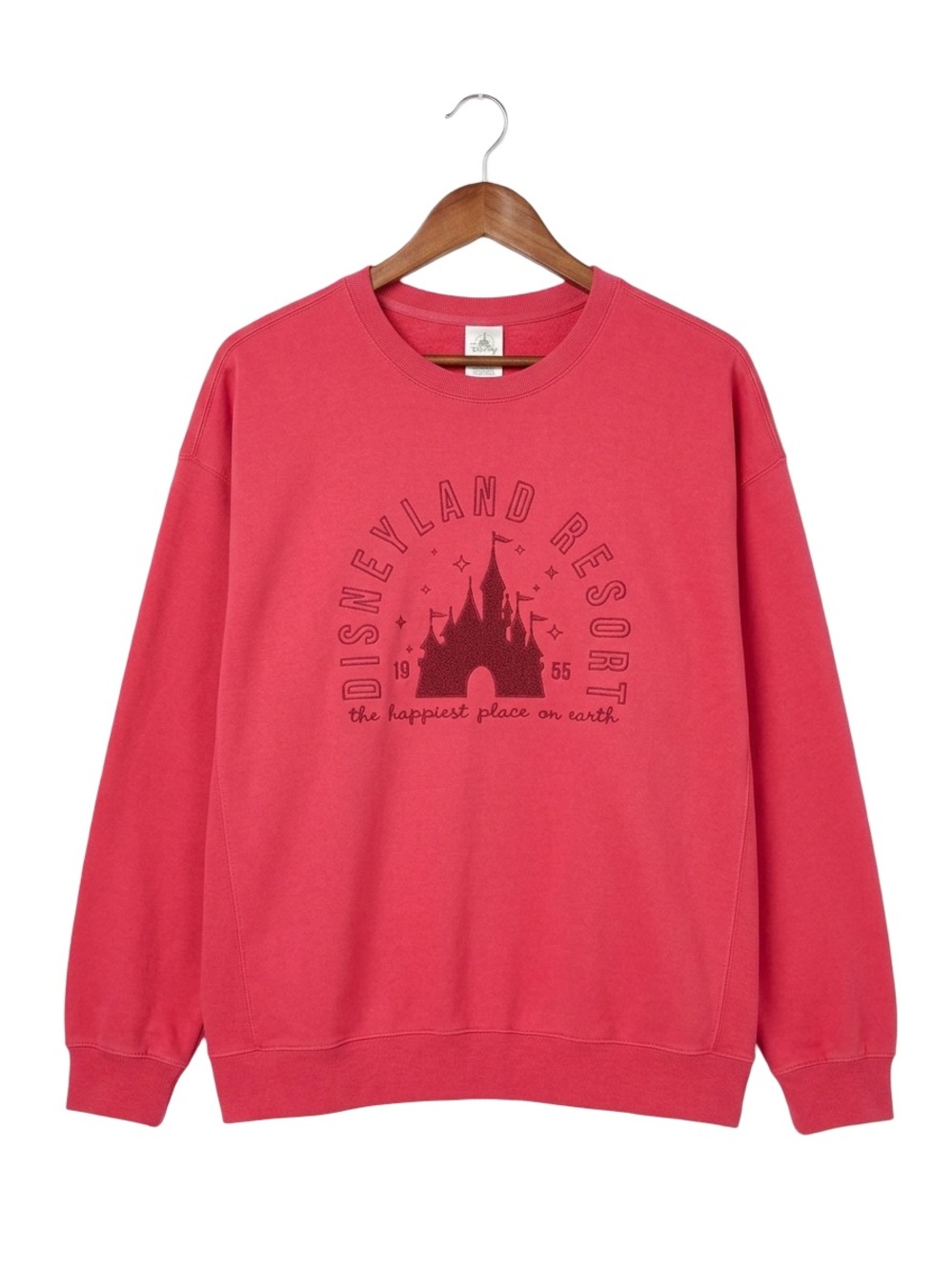 NWT Disneyland Resort Castle Lightweight Crewneck Sweatshirt 2X Plus burgundy
